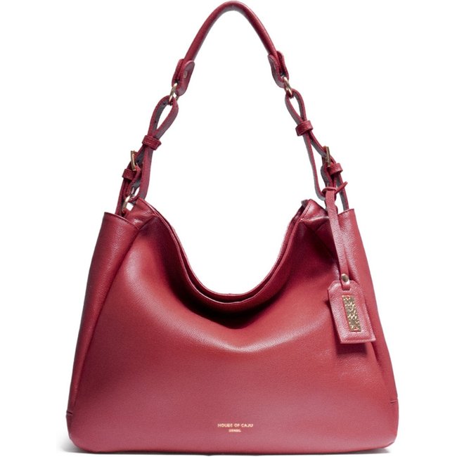 BOLSA FEMININA EM COURO TIRACOLO VERMELHA "CLAUDIA DUARTE"""