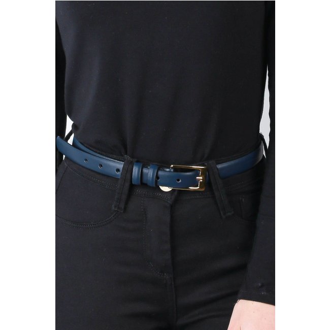 Cinto feminino de couro Ellen - Azul