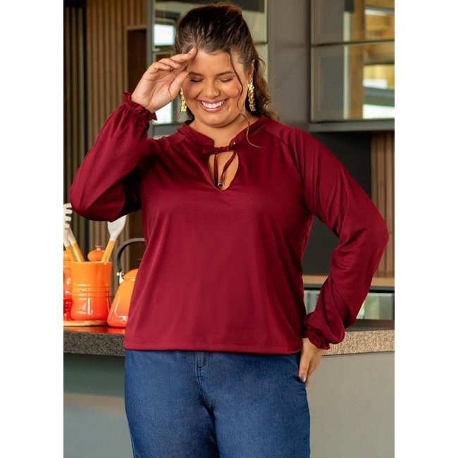 Blusa Em Malha Bordô Marguerite