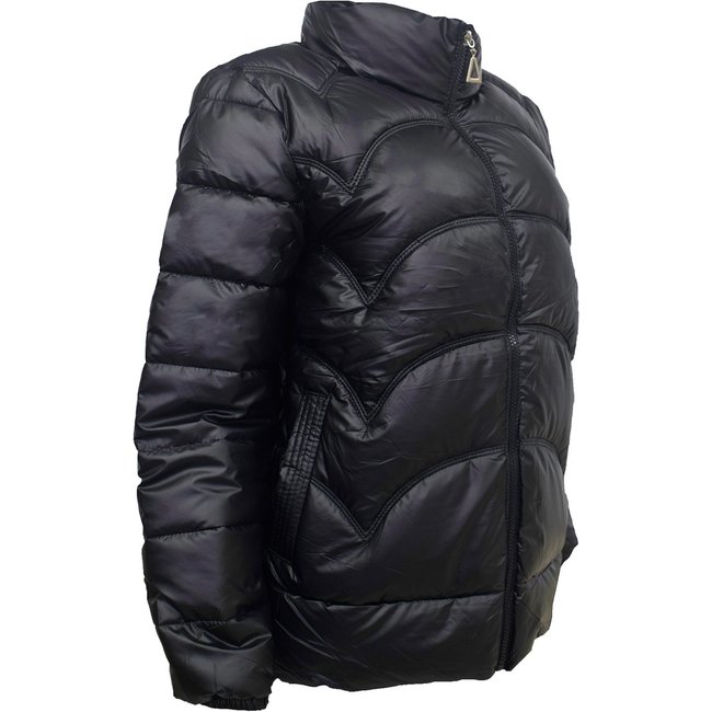 Jaqueta Puffer Feminina Metalizada Impermeável Preto