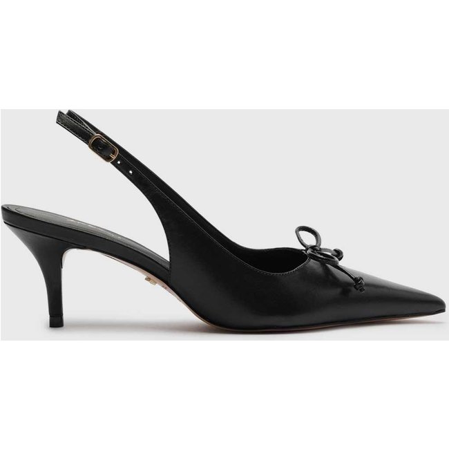 Scarpin Slingback Arezzo Laço Salto Fino Preto