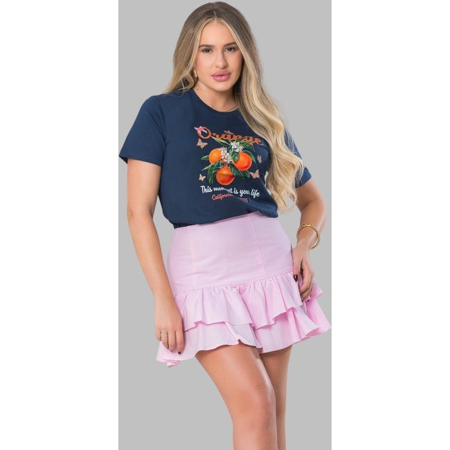 Camiseta Feminina Azul Marinho Orange California