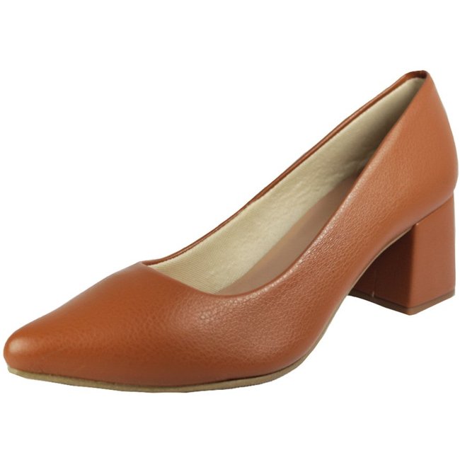 Scarpin Salto Baixo Grosso Luiza Sobreira Caramelo Mod. 2210