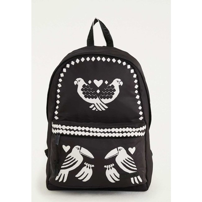 Mochila Feminina FARM Xodó Lenço Dia e Noite Preta