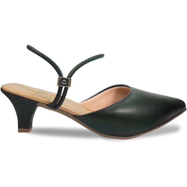 Scarpin Mule Feminino Takata Salto Baixo Fino Sapato Social Casual 2 em 1 Bico Fino Preto