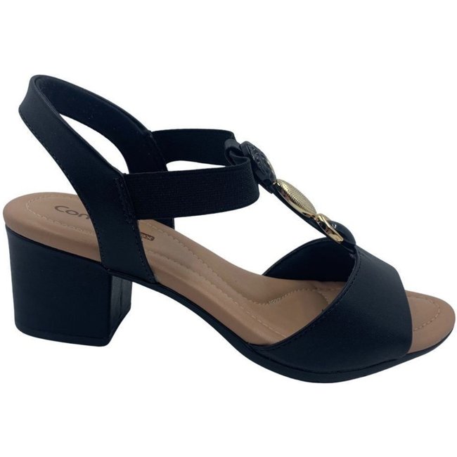 Sandália Salto Bloco Comfortflex Calce Fácil Preta 2557403 - Preto - comfortflex