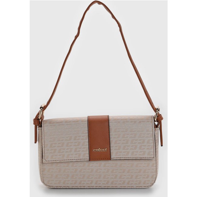 Bolsa Média Feminina Colcci Monograma Bege