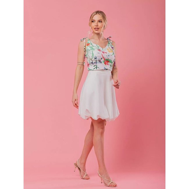 Saia Curta Balone Lily Daisy LD506 Off White