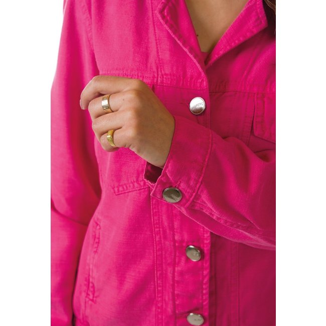 Jaqueta Aero Jeans Curta Rosa