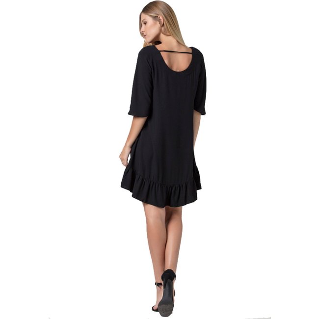 Vestido Curto Amazonia Vital Babados Black Preto II