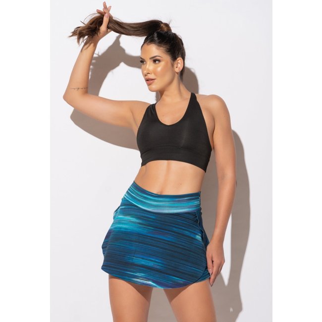 Short Saia MVB Modas Tapa Bumbum Fitness Suplex Estampado Nuance