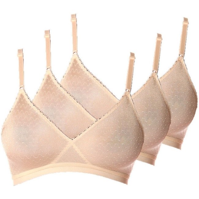 Kit com 3 Sutiãs sem Aro e sem Bojo Poás Demillus 61411 Amarelo