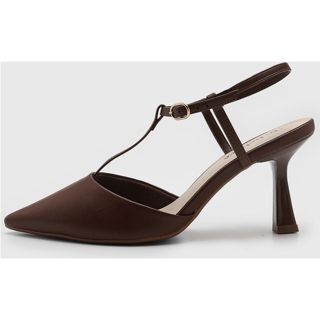 Scarpin Feminino cê Tira em T Marrom