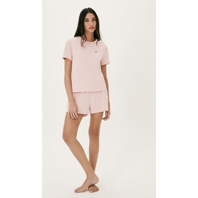 Pijama Curto Feminino Com Bordado Hering