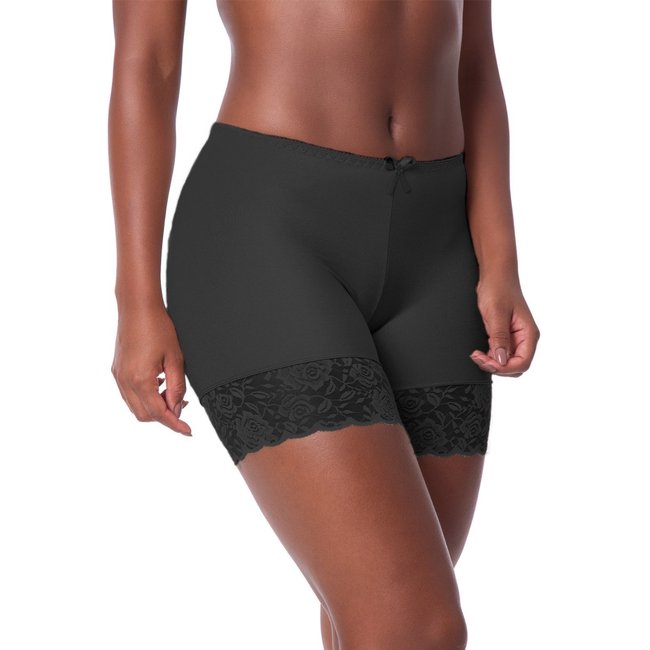 Anágua Feminina Gabi Lingerie Renda Shortinho Íntimo Segunda Pele Preto