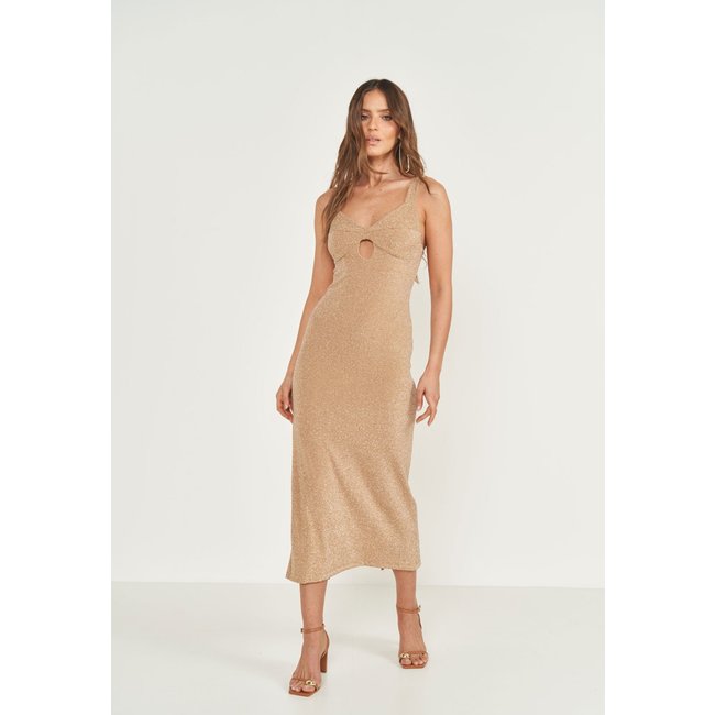 Vestido Feminino Colcci Metalizado Dourado