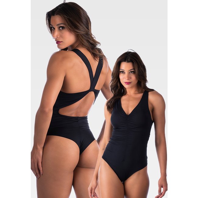 Maiô Fio Duplo Summer Soul Com Bojo Frente Única Preto