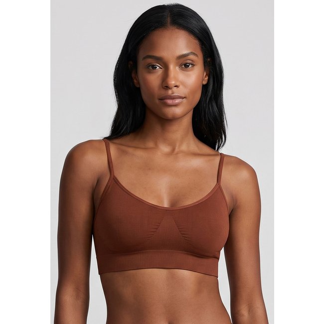 Sutiã Hope Top Sem Bojo Microfibra Feminino Marrom