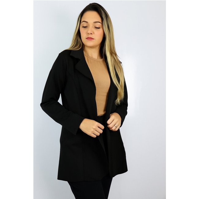 Blazer Feminino D Bell Outlet Fashion Liso Preto