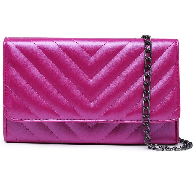 Bolsa Clutch Feminina Pequena Matelasse Pink Metalizado Carmelo Shoes