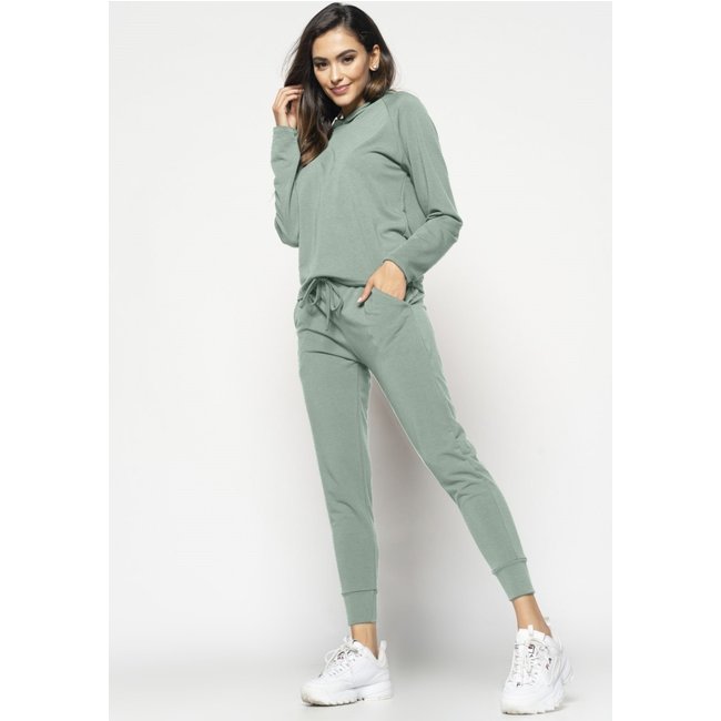 Conjunto Salvatore Comfy Com Casaco Capuz e Jogger Moletinho verde