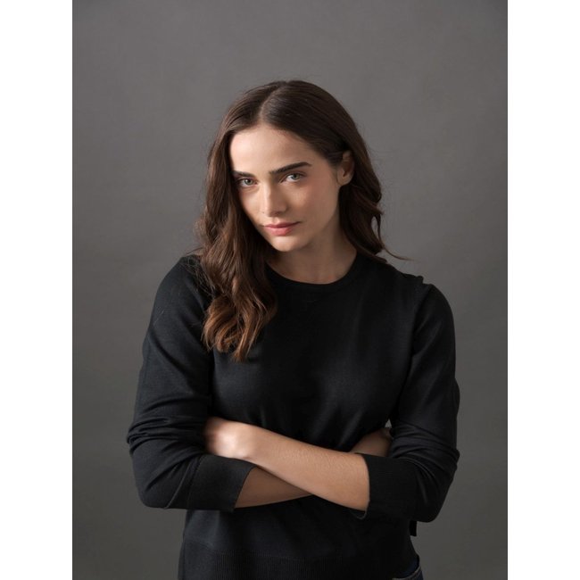 Tricot Feminino Gola Careca Calvin Klein Jeans - Preto Calvin Klein Jeans
