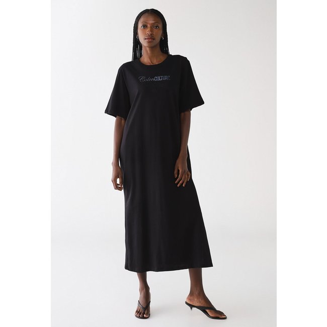 Vestido Feminino Colcci Midi Estampa Frontal Preto