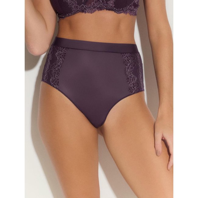Calcinha Alta Microfibra Renda Signature Première Uva