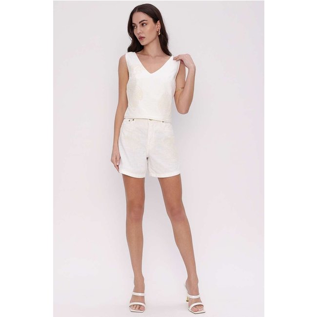 SHORTS CORDEL SUPER JEANS OFF WHITE Gatabakana