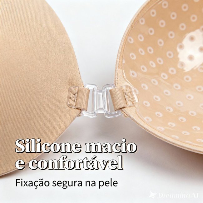 Sutiã Invisível Silicone Push Up Fivela Frontal