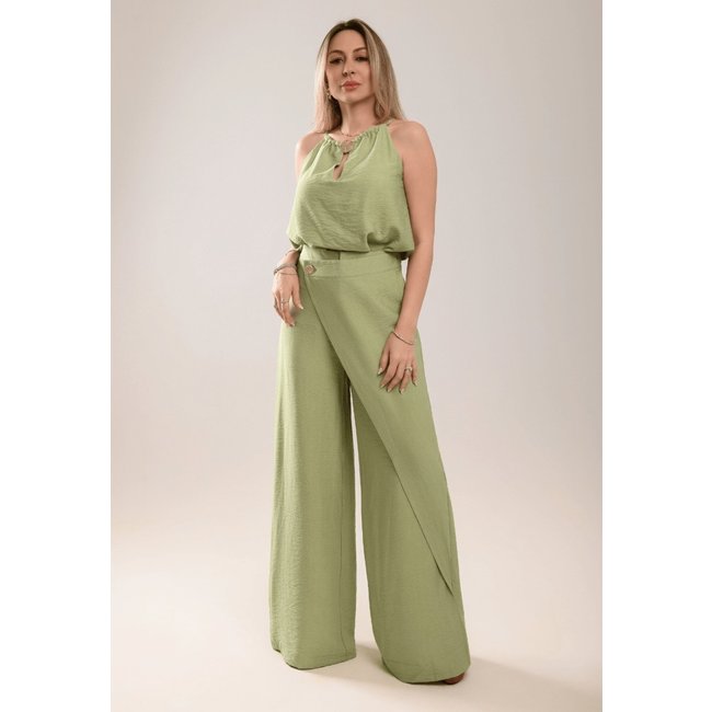 Calça Meia Loka Cós Assimétrico Portofino Verde