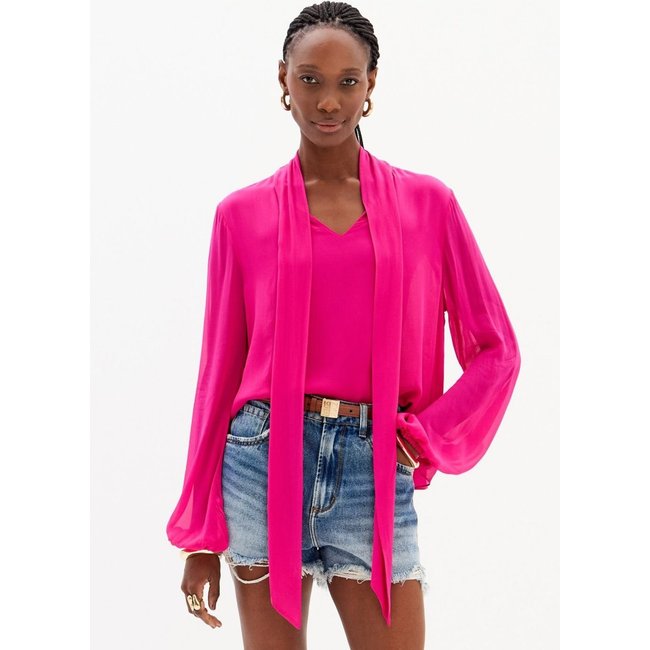 Blusa De Manga Longa Com Amarração Lança Perfume