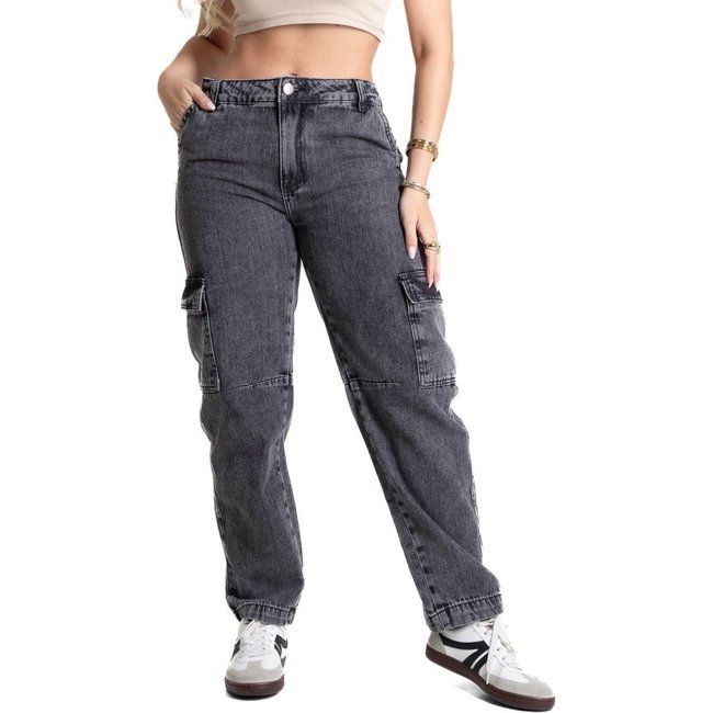 Calça Jeans Sawary Barrel - 281254 - Cinza - Sawary