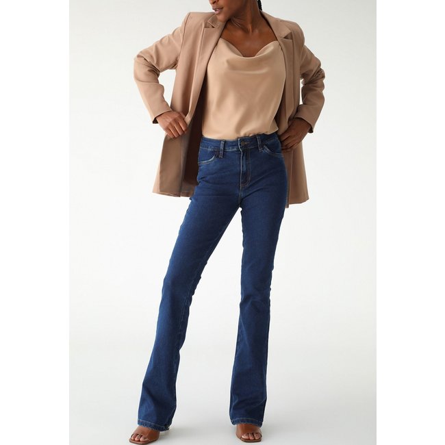 Calça Jeans Dudalina Bootcut Fenda Azul