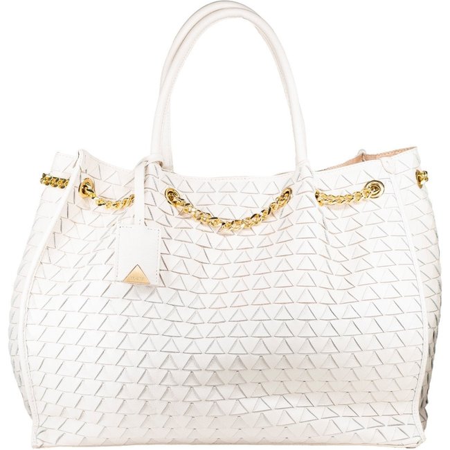 Bolsa Feminina Grande Schutz Tote Rebecca Couro Branco Sugar White