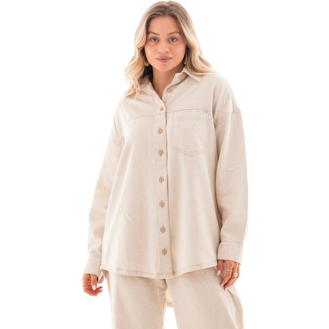 Camisa Linho Feminina Arauto Oversized Eco Fibers
