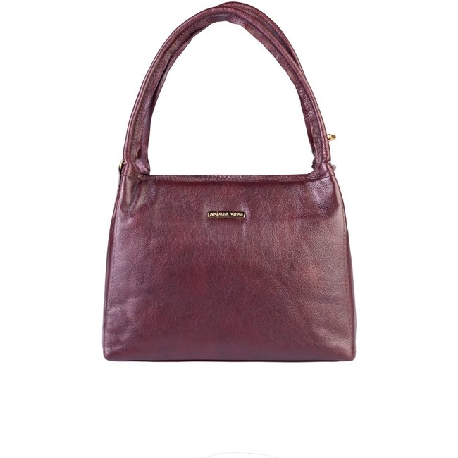 Bolsa básica de ombro em couro liso Maria - Marsala