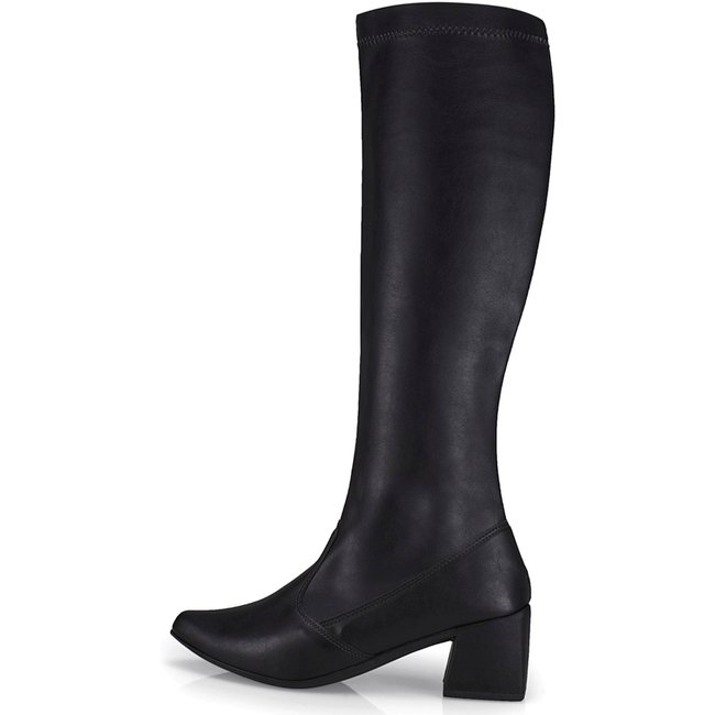Bota Feminina Lóris Shoes Cano Longo com Stretch Salto Grosso e Bico Fino Moda Fashion 635 Preto