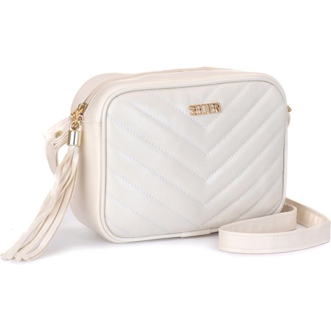 Bolsa Lateral Feminina Selten Em Metalasse Off-White
