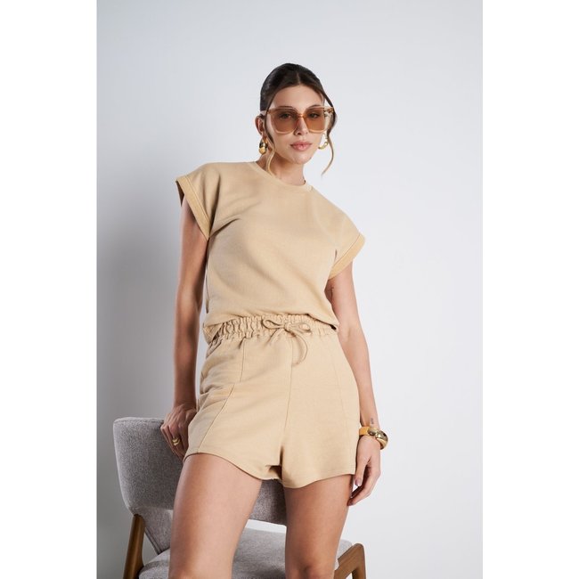 Conjunto Feminino Meujeans Sandy Moletinho Cappuccino