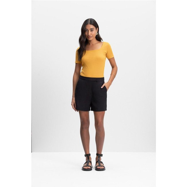 Blusa Feminina Em Ribana Canelada Essendi Amarelo Médio Amarelo
