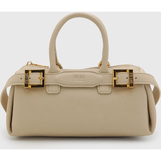 Bolsa Feminina Santa Lolla Fivelas Douradas Bege