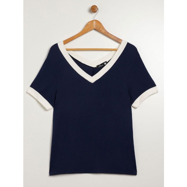 Blusa Manga Curta Autentique Feminina MARINHO