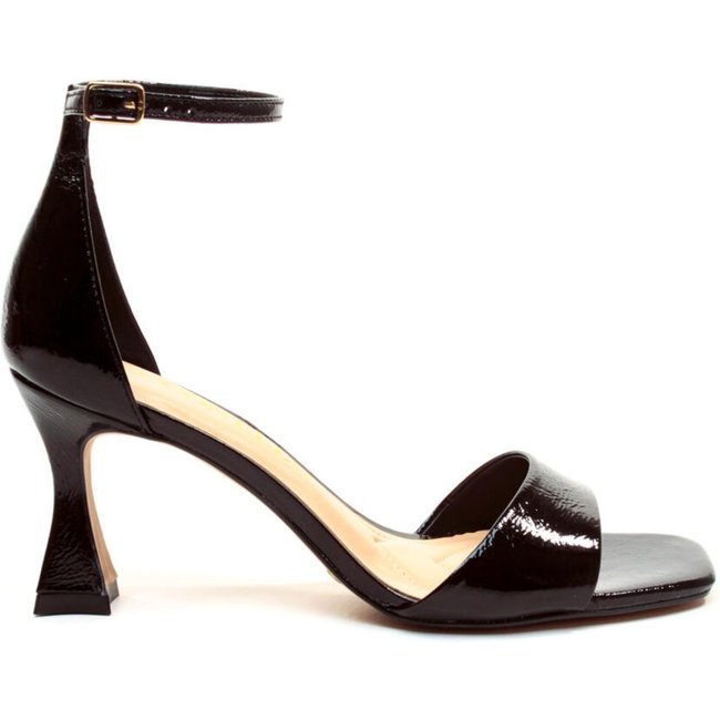 Sandália Couro Preto Salto Médio Cecconello 2694002-1
