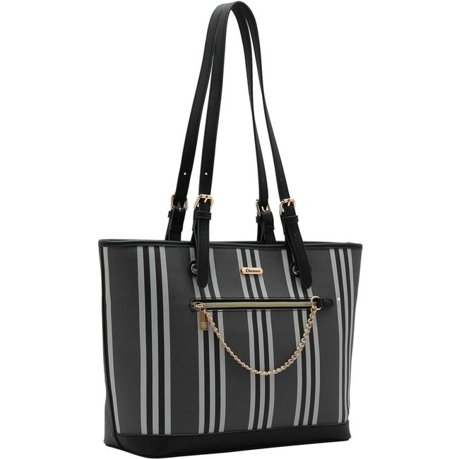Bolsa Feminina Chenson Listras 3485272 Preto