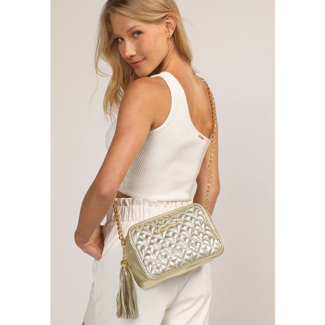 Bolsa Luiza Barcelos Matelassê Dourada