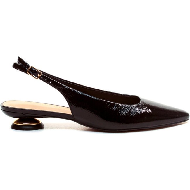 Slingback Couro Preto Salto Baixo Cecconello 2645001-13