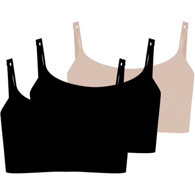 Kit com 3 Tops sem Aro com Bojo Removível Hope 2186 Preto