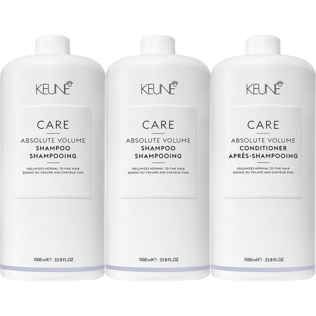 Kit Keune Care Absolute Volume Shampoo e Condicionador Litro (3 produtos)