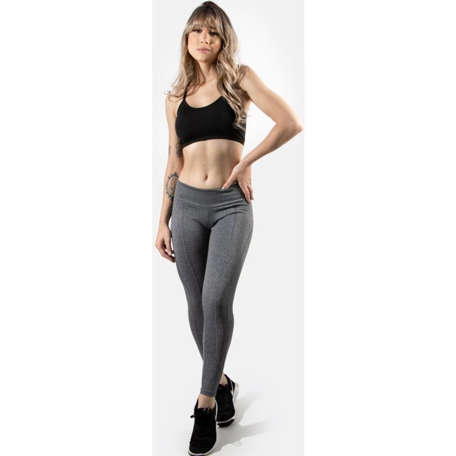 Calça Legging 4 Estações Montaria Cintura Alta Lisa Calça Fitness Cinza